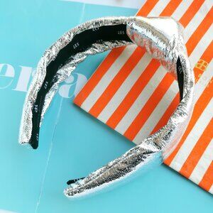 Alicia Bonnie The Precious Metals Knotted Headband - Silver Metallic Faux Leathe